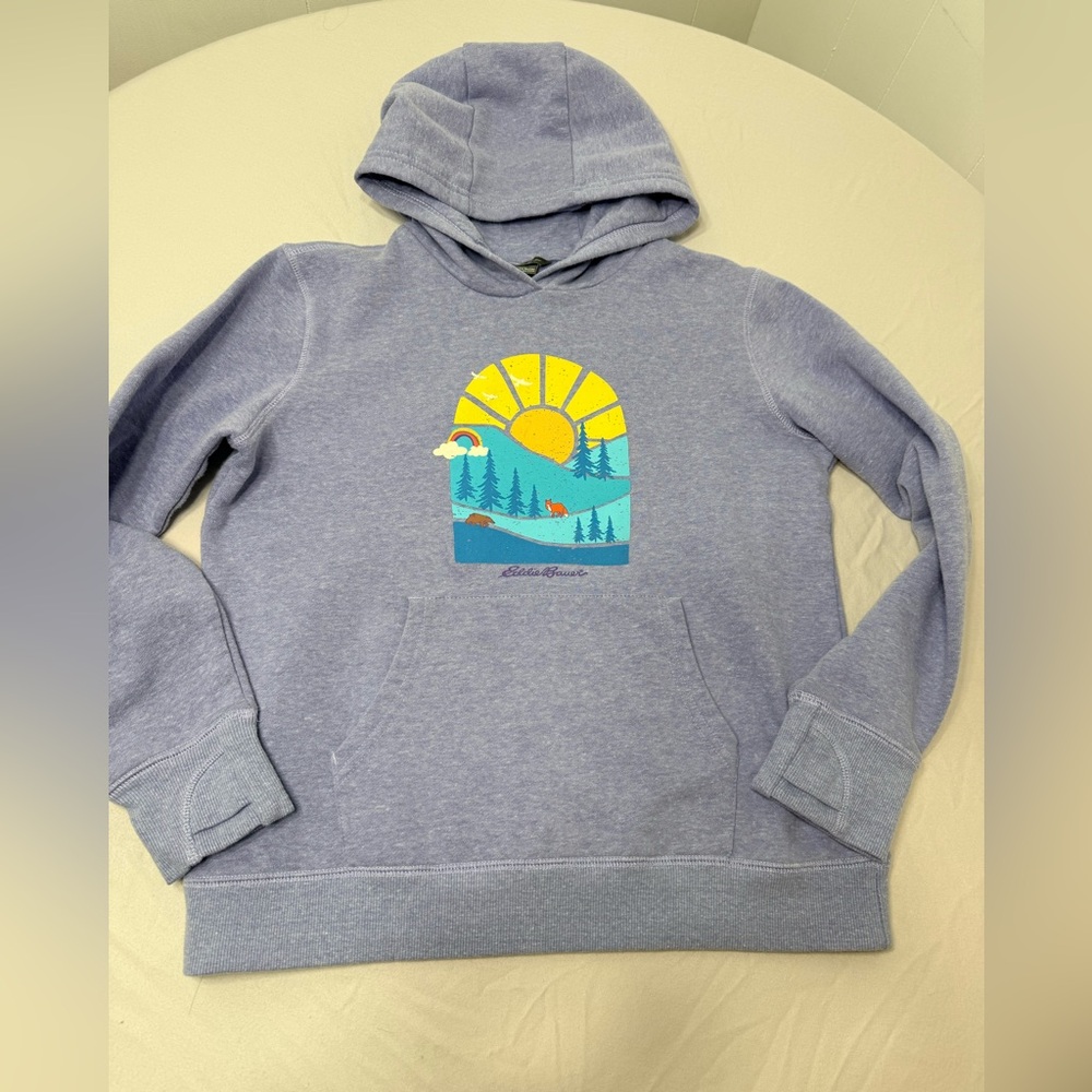 Eddie Bauer Kids Purple Hoodie with Graphic Design